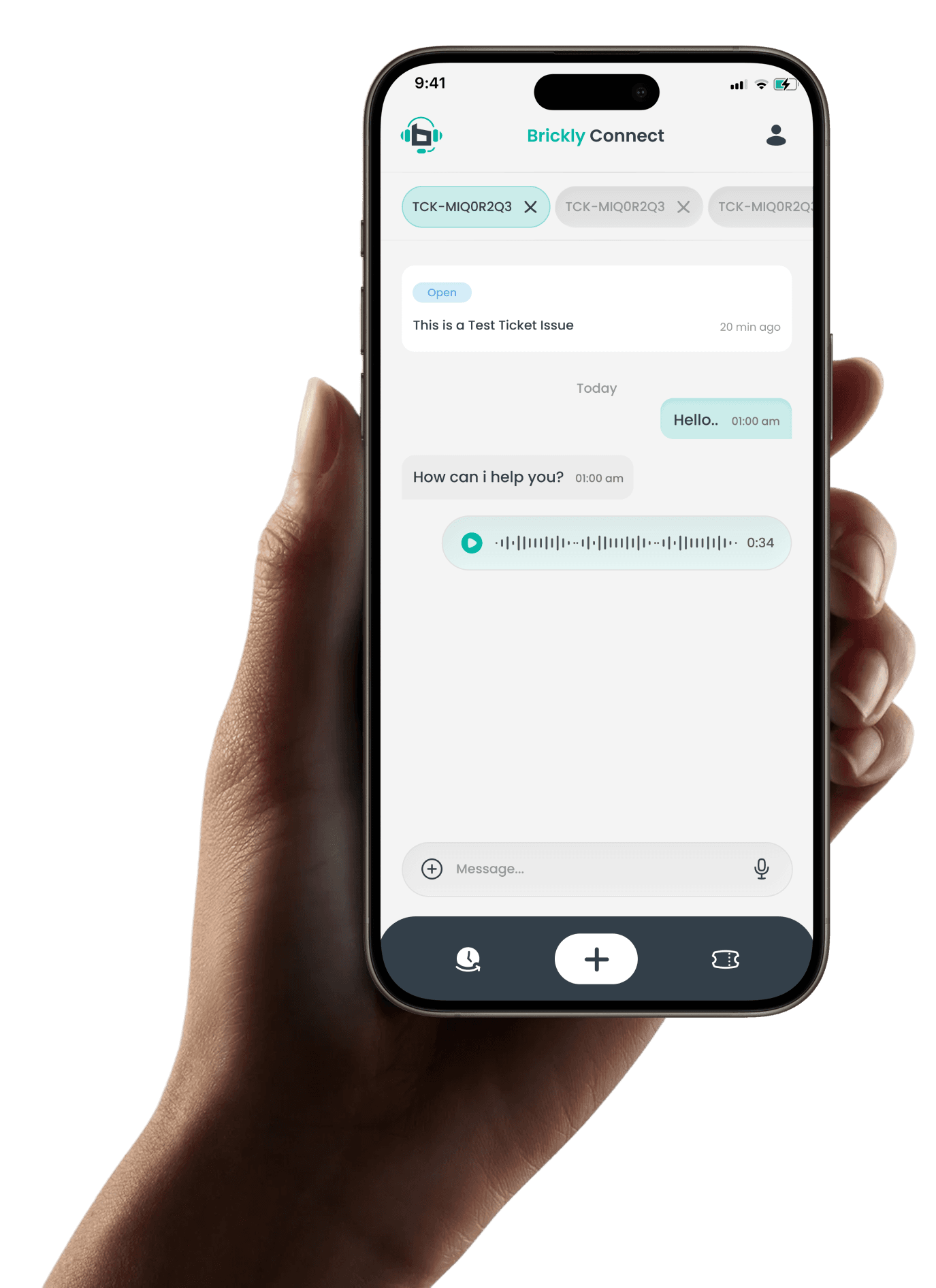 Brickly App in hand